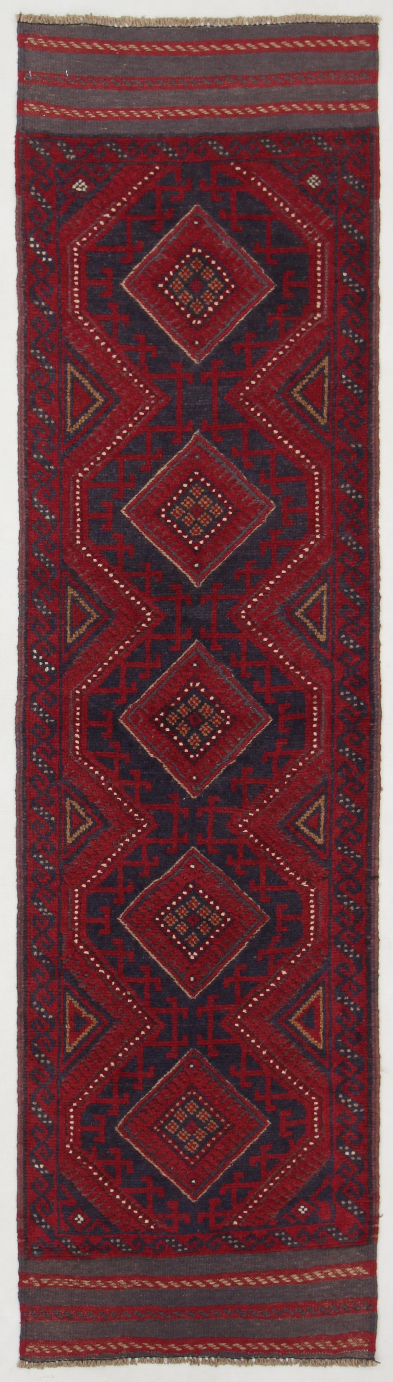 2' 6" x 8'  Multy Handmade Mashwani Afghan Rug Runner