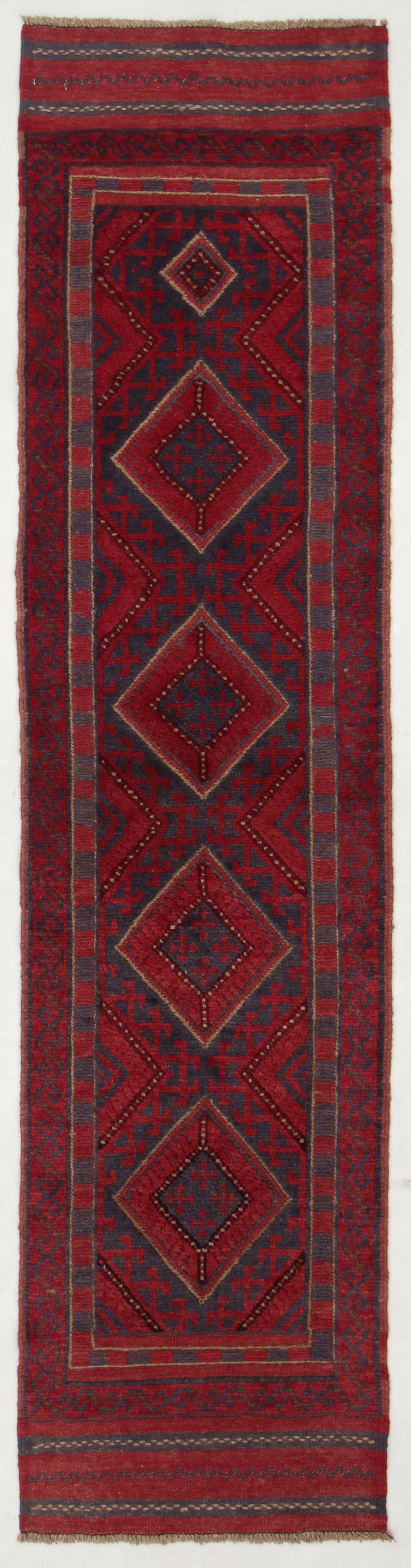 2' 6" X 9'  Multy Handmade Mashwani Afghan Rug Runner