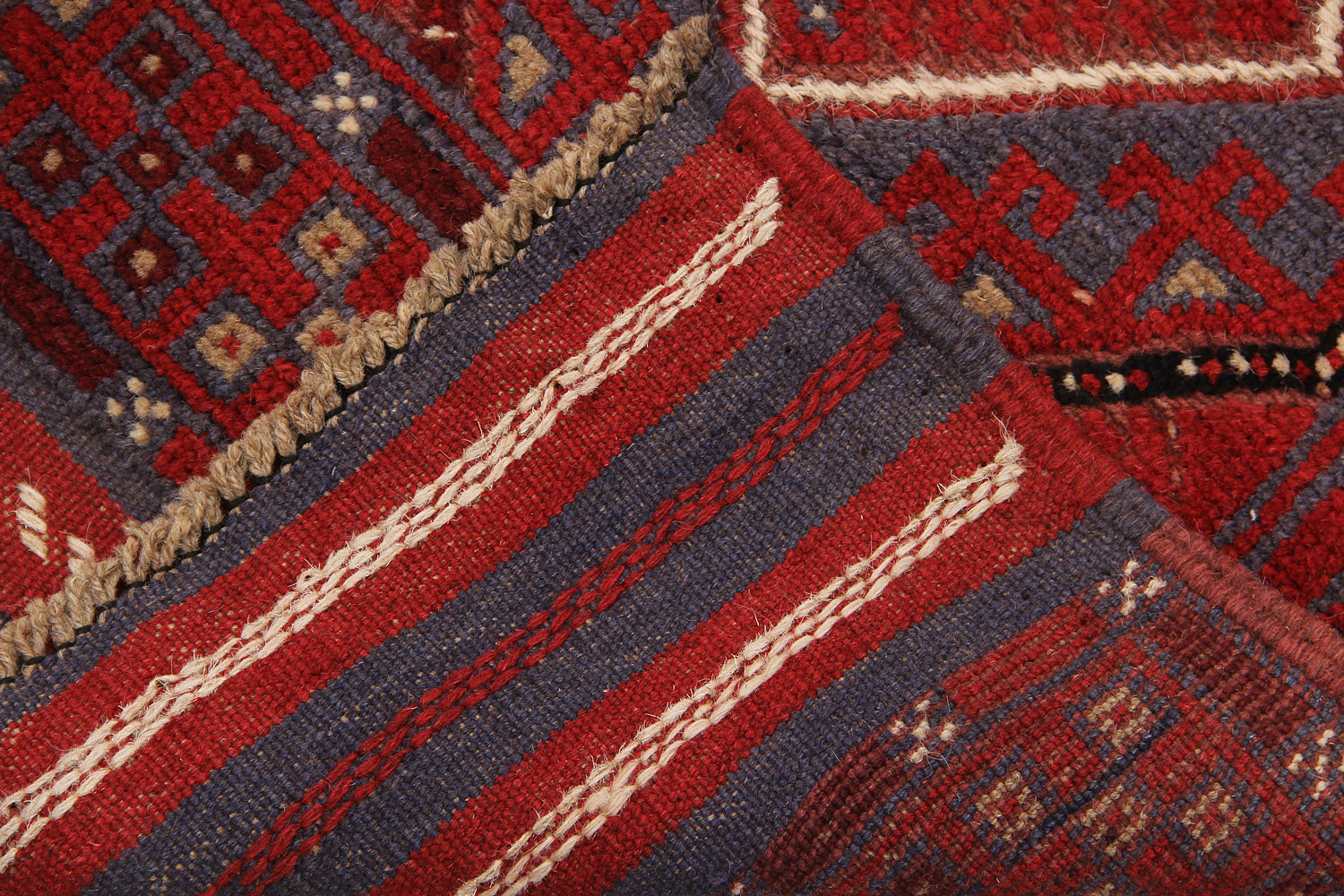 2' 6" X 9'  Multy Handmade Mashwani Afghan Rug Runner