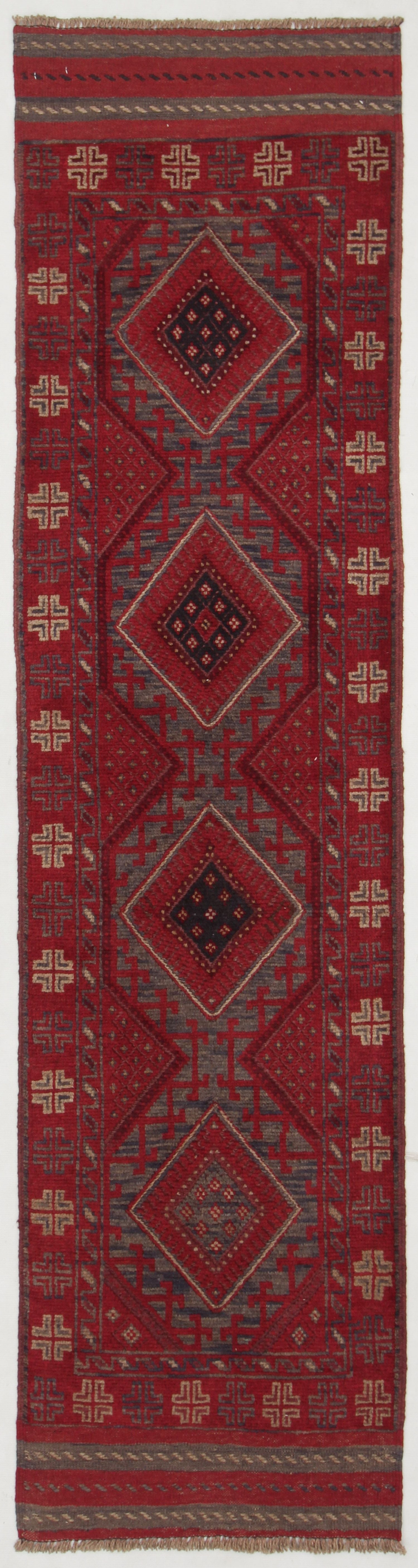 2' 6" x 8'  Multy Handmade Mashwani Afghan Rug Runner