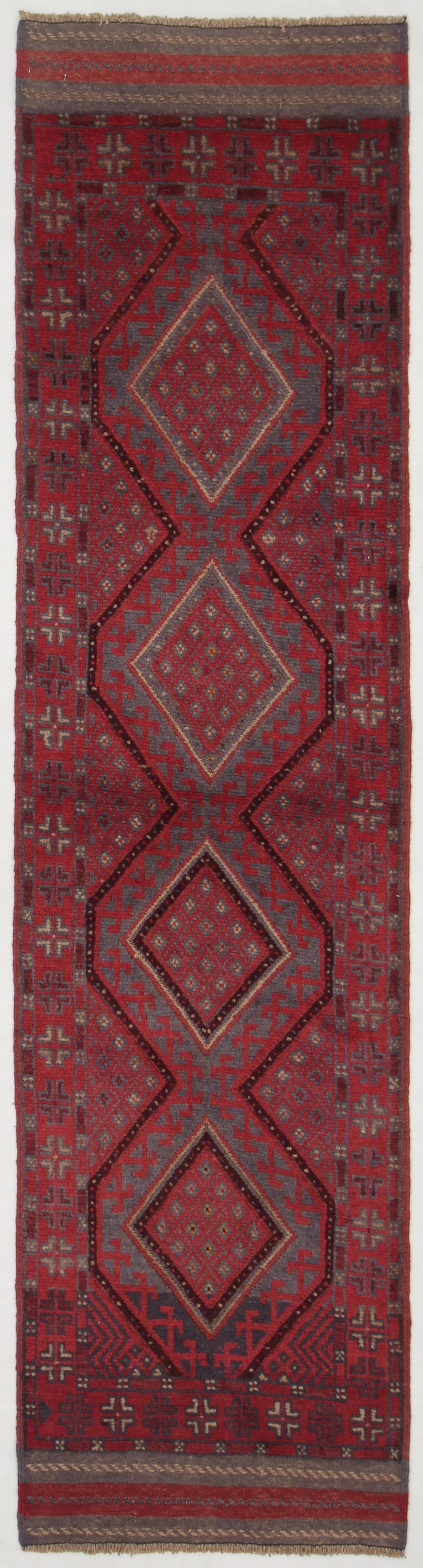 2' 6" x 8'  Multy Handmade Mashwani Afghan Rug Runner