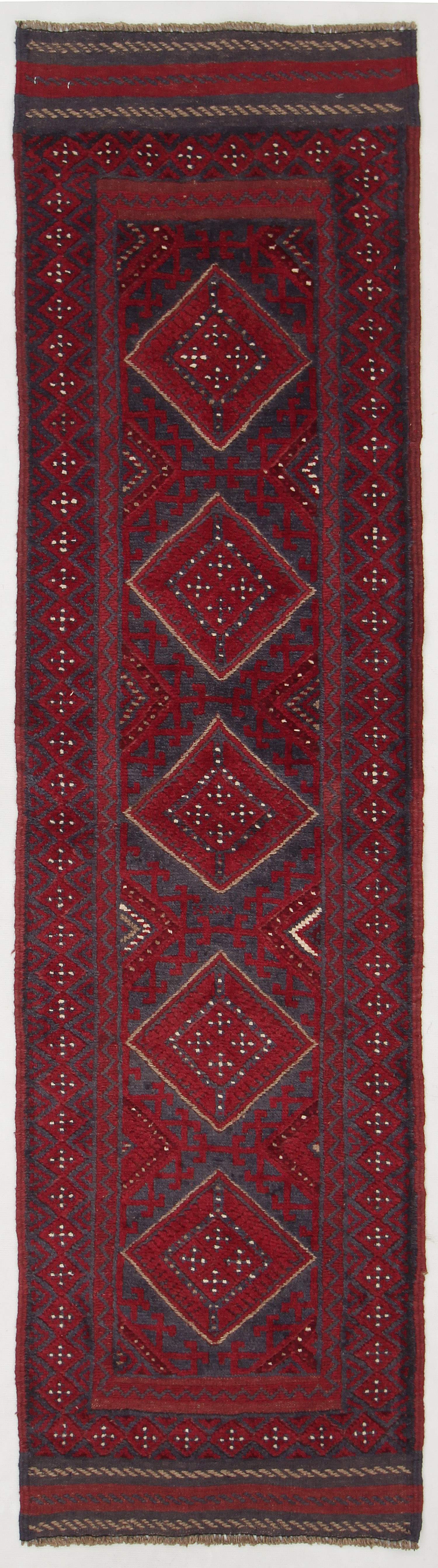 2' 6" x 8'  Multy Handmade Mashwani Afghan Rug Runner