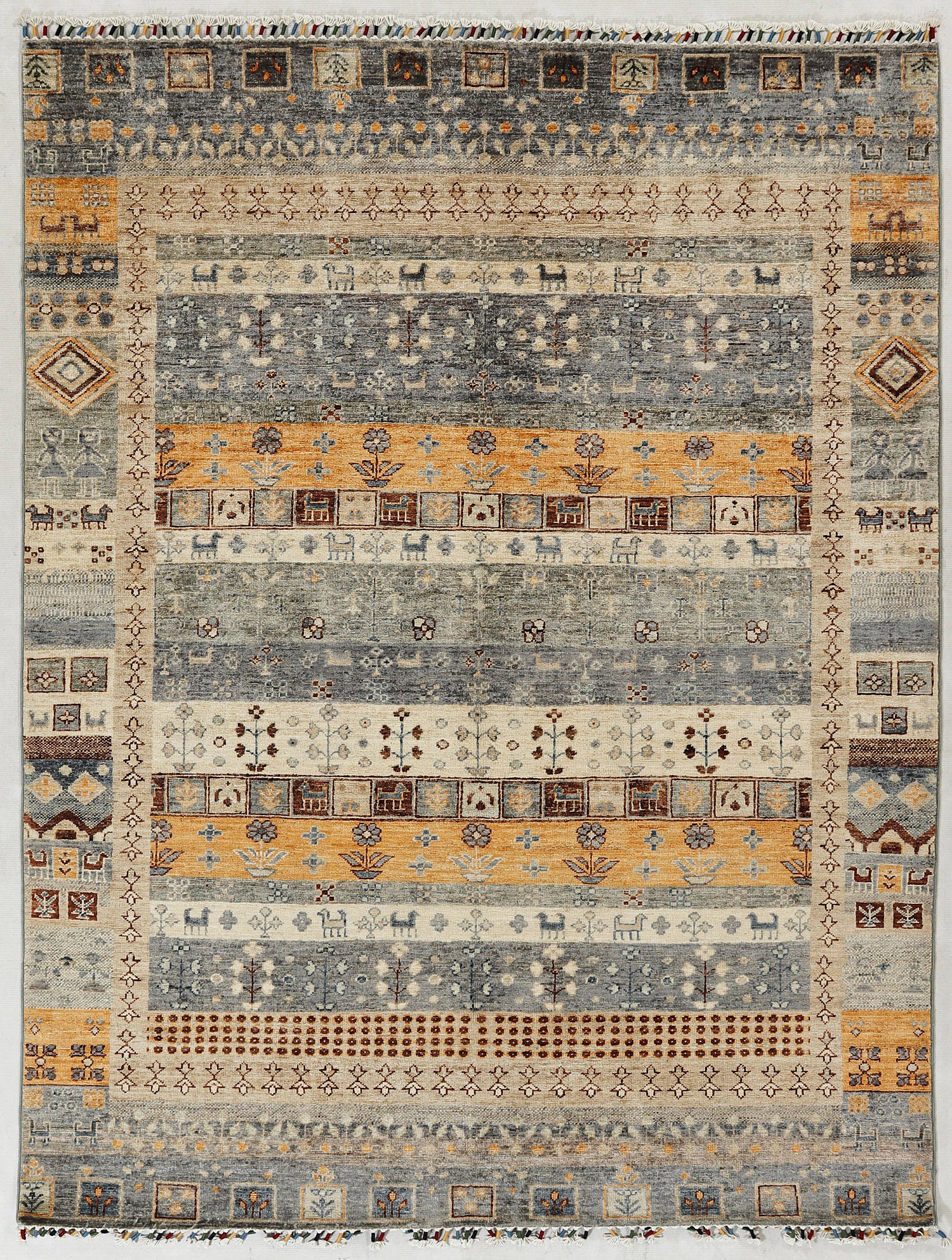 4' 6" x 6' 6  Multi Handmade Persian Rug LORIBAFT Rectangular