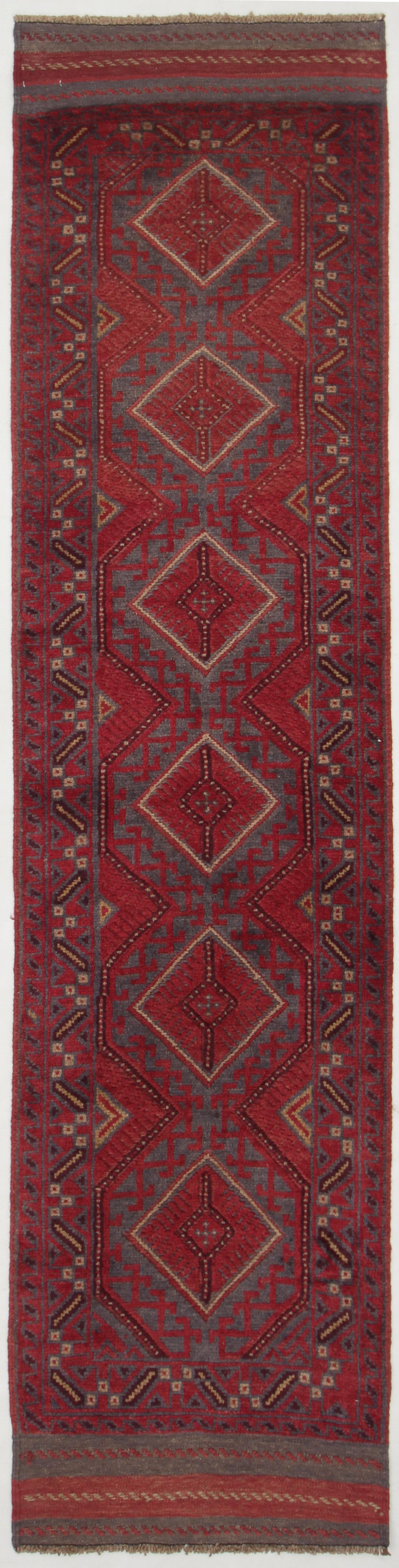 2' 6" X 9'  Multy Handmade Mashwani Afghan Rug Runner