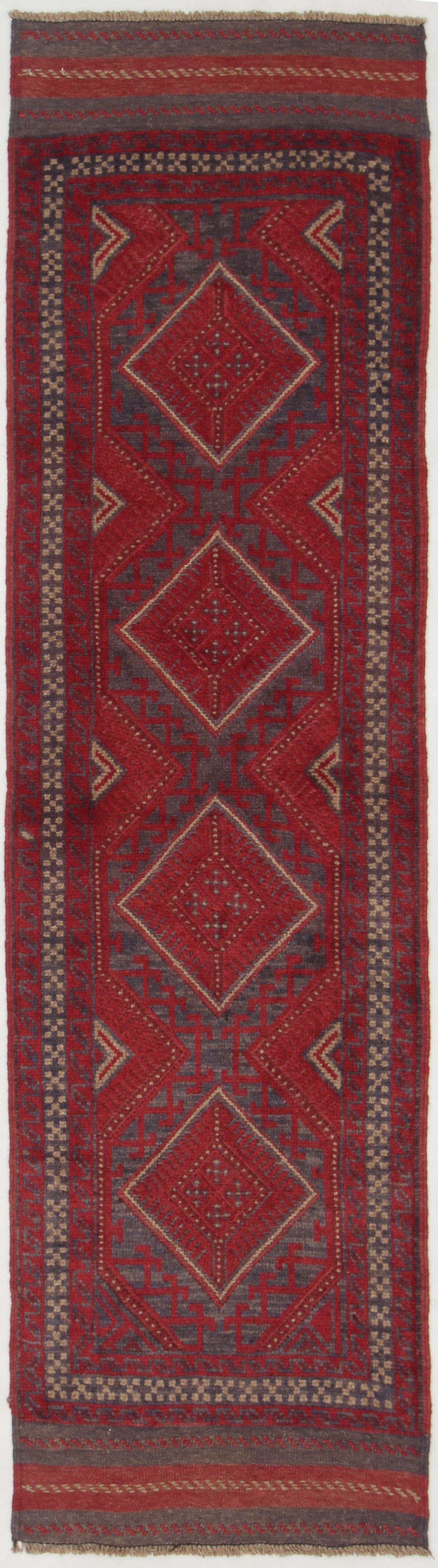 2' 6" x 8'  Multy Handmade Mashwani Afghan Rug Runner