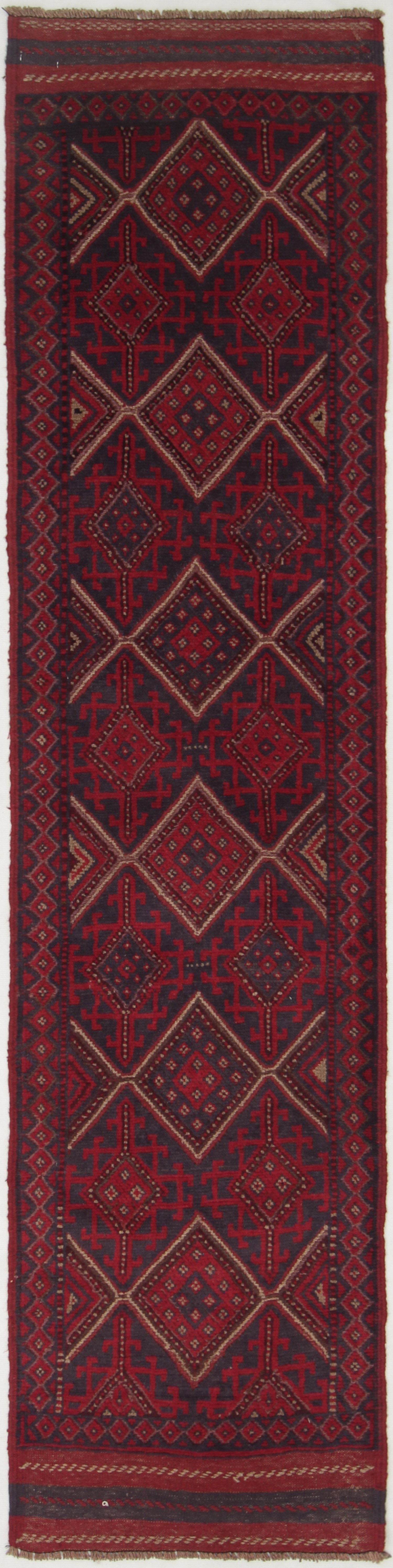 2' 6" X 9'  Multy Handmade Mashwani Afghan Rug Runner