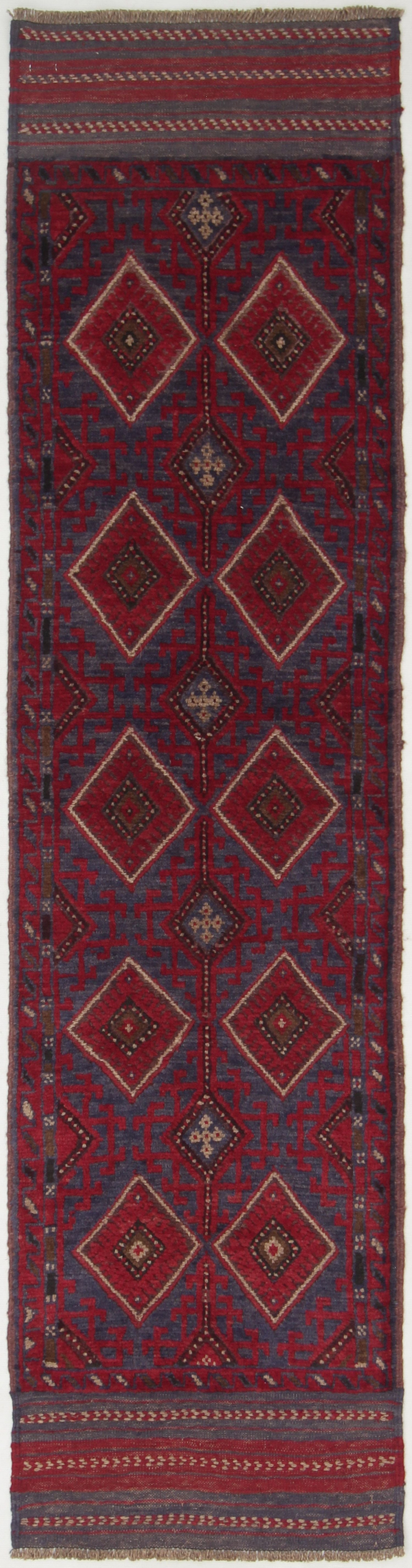 2' 6" x 8'  Multy Handmade Mashwani Afghan Rug Runner