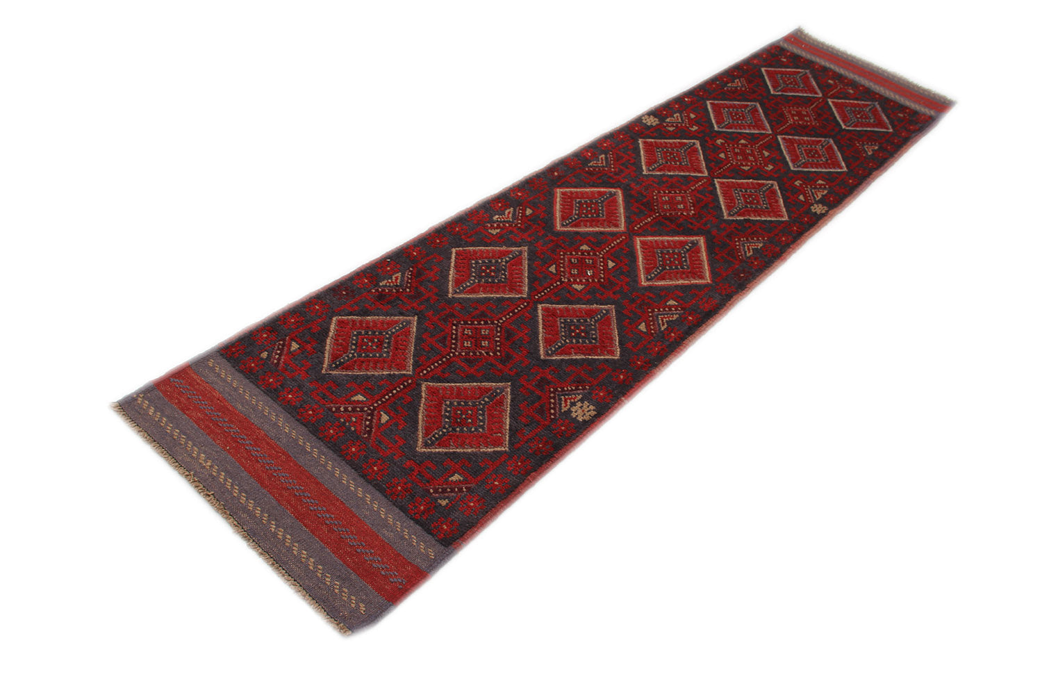 2' 6" x 8'  Multy Handmade Mashwani Afghan Rug Runner