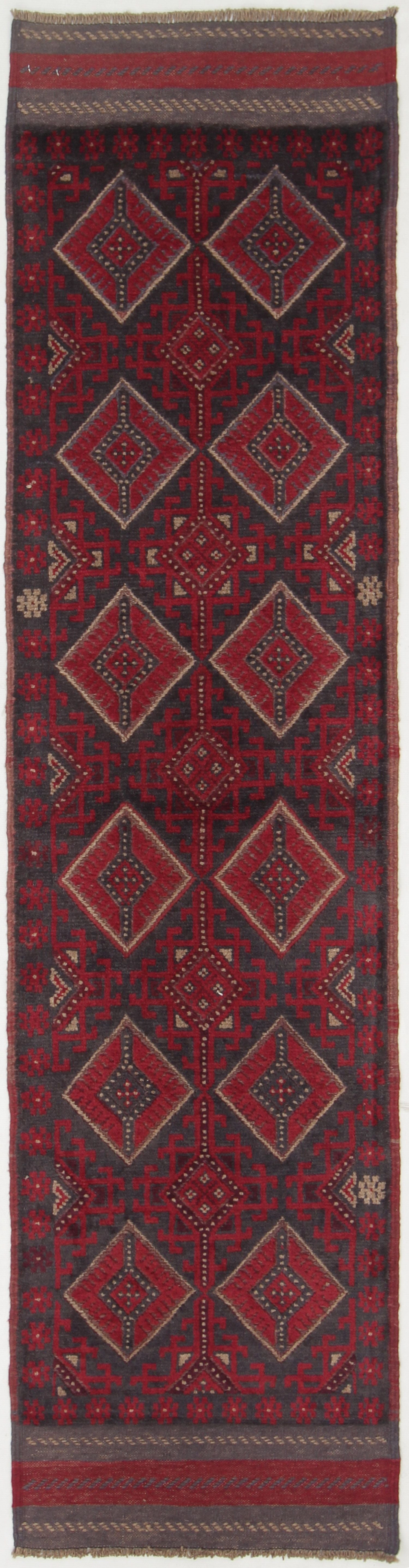 2' 6" x 8'  Multy Handmade Mashwani Afghan Rug Runner