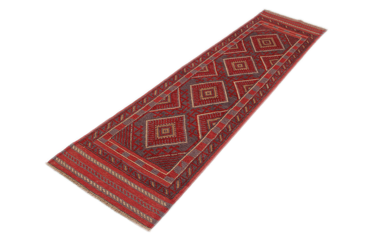 2' 6" x 8'  Multy Handmade Mashwani Afghan Rug Runner