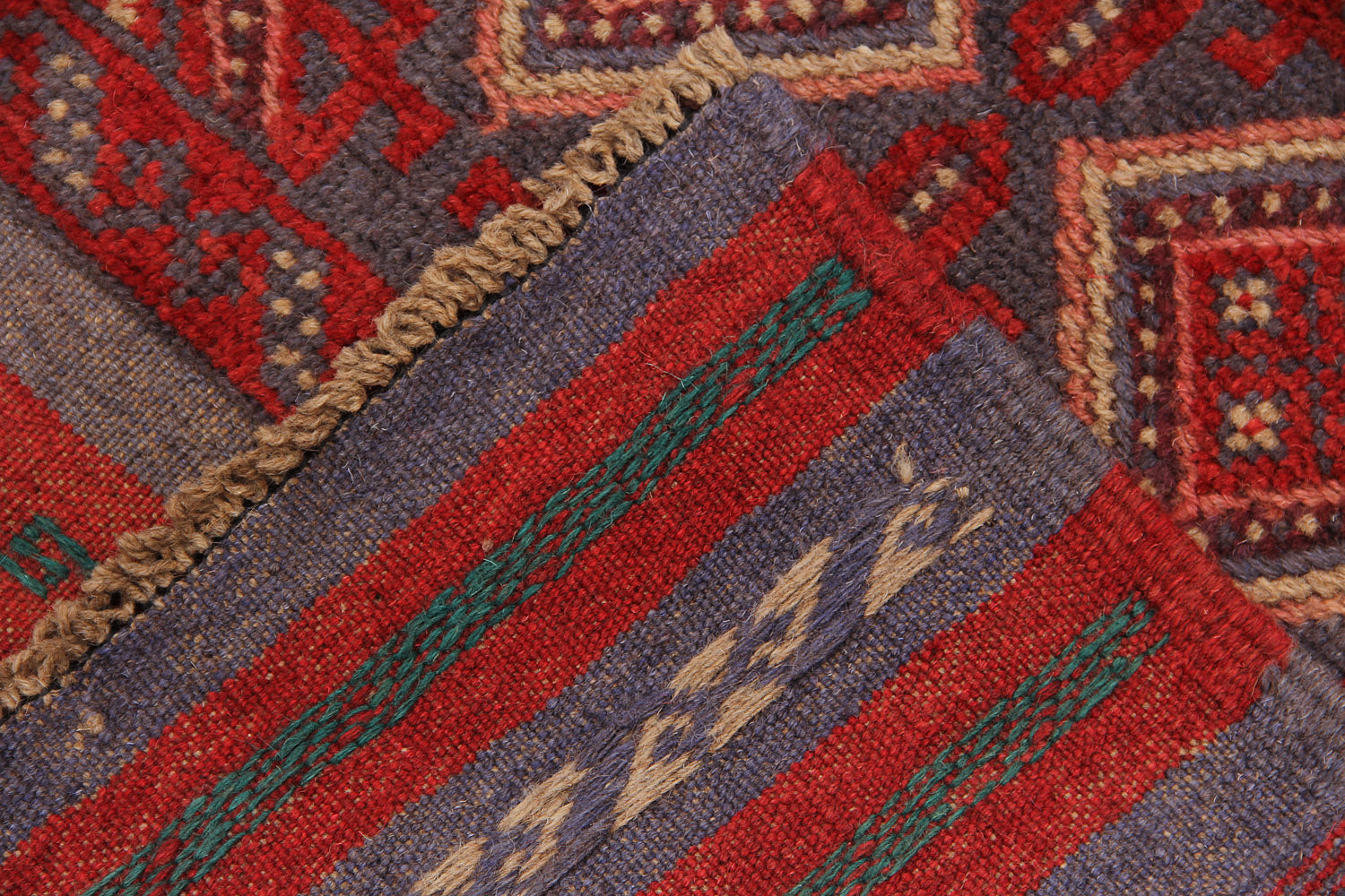 2' 6" X 9'  Multy Handmade Mashwani Afghan Rug Runner