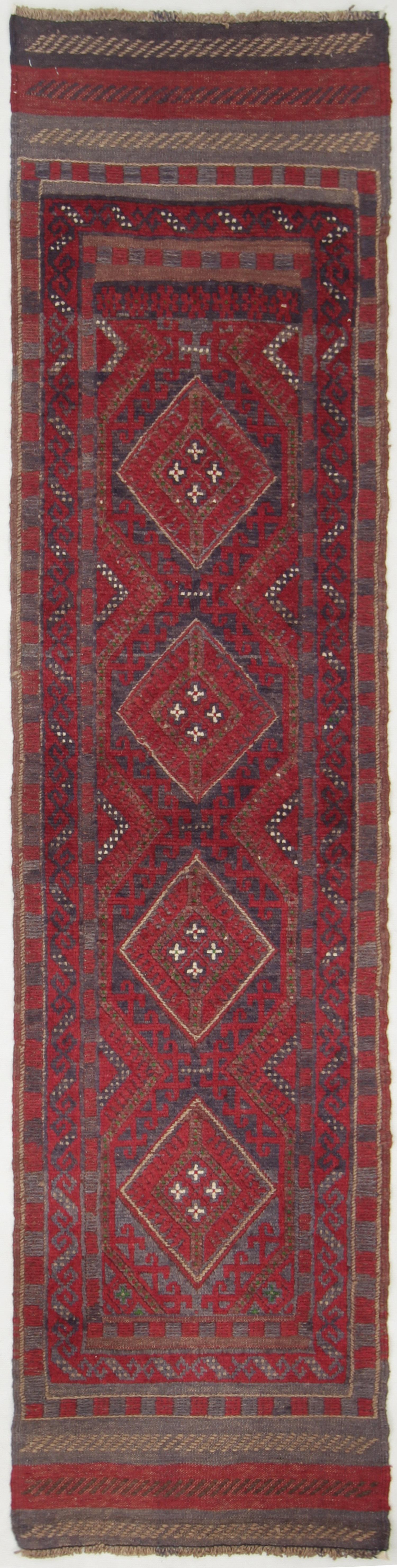2' 6" x 8'  Multy Handmade Mashwani Afghan Rug Runner