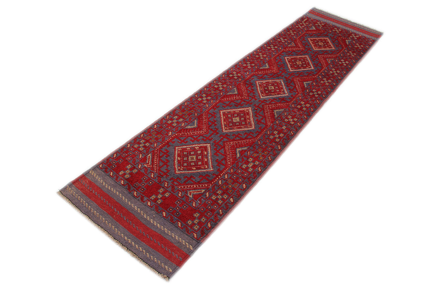 2' 6" x 8'  Multy Handmade Mashwani Afghan Rug Runner