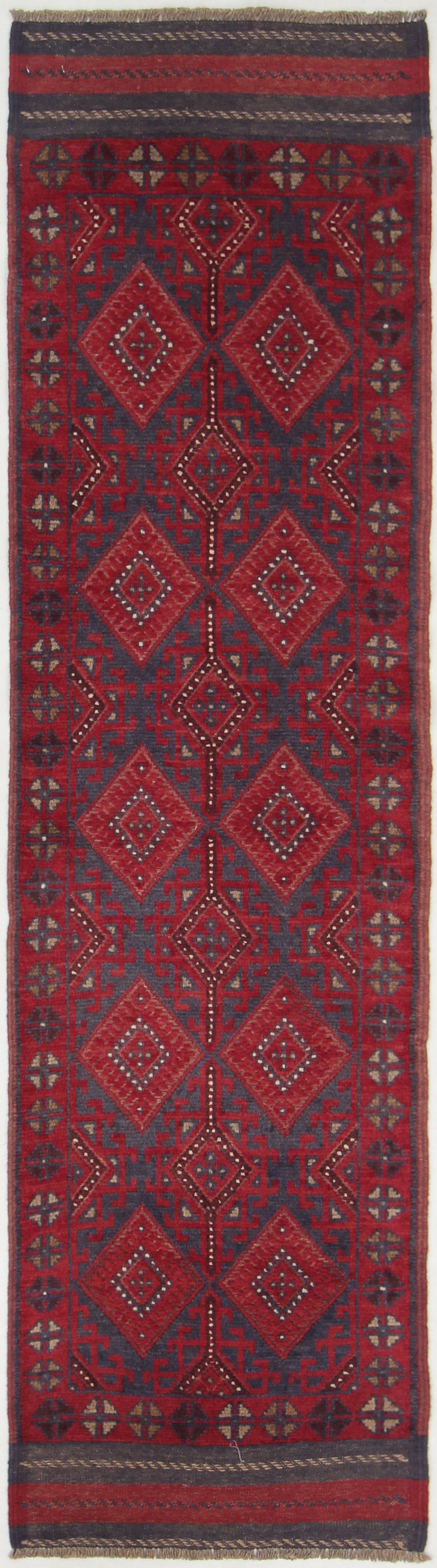 2' 6" x 8'  Multy Handmade Mashwani Afghan Rug Runner
