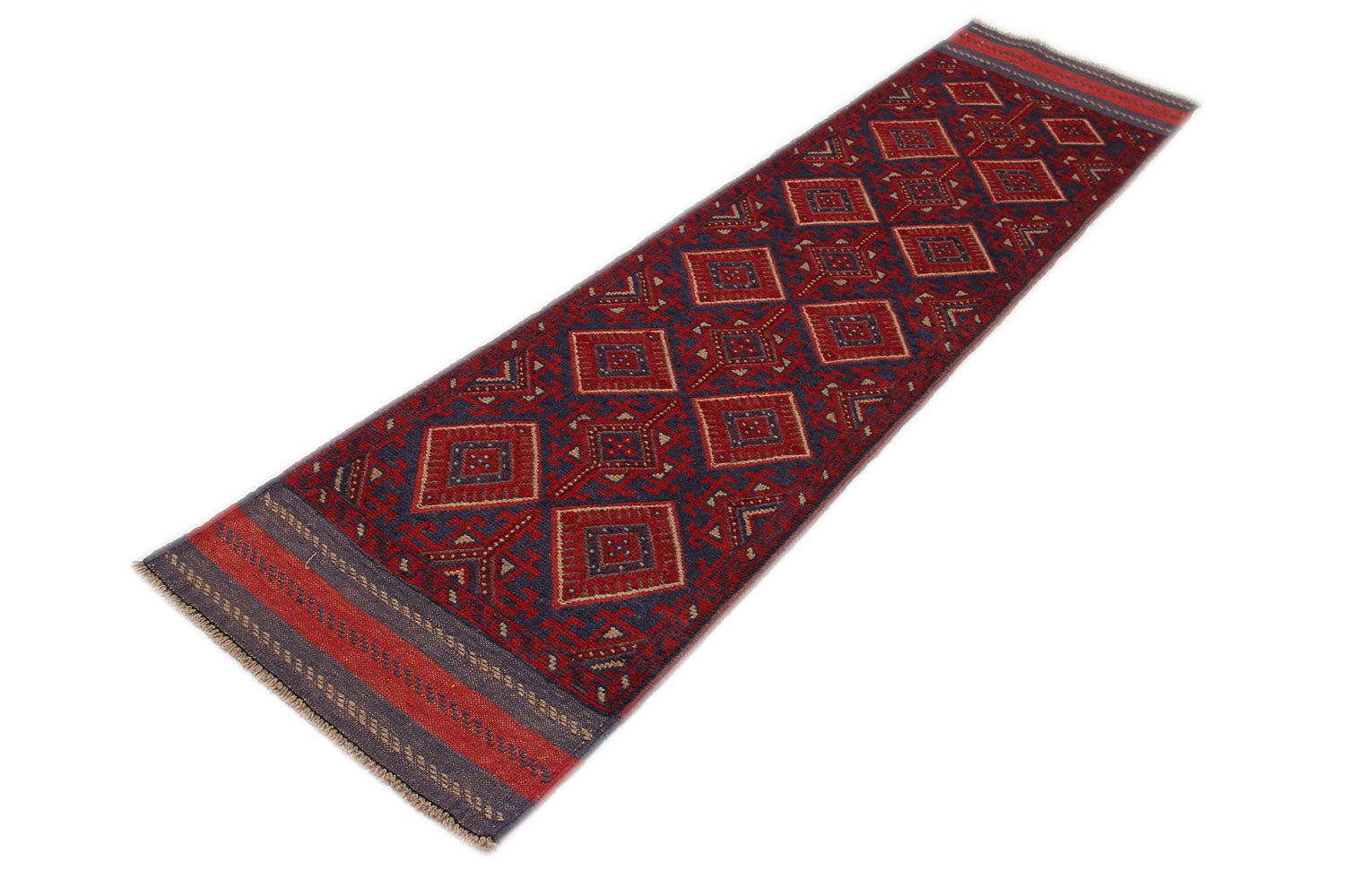 2' 6" x 8'  Multy Handmade Mashwani Afghan Rug Runner