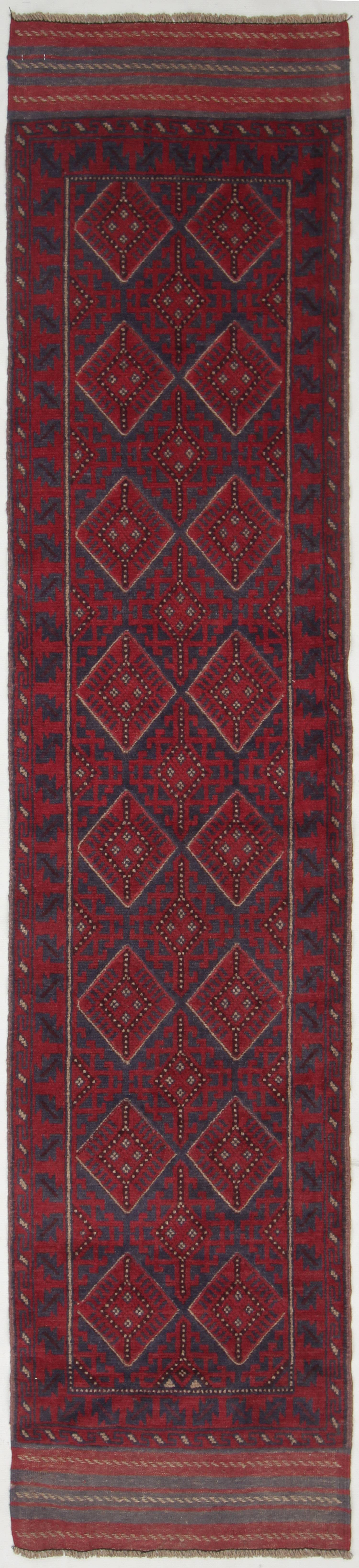 2' 6" x 10'  Multy Handmade Mashwani Afghan Rug Runner