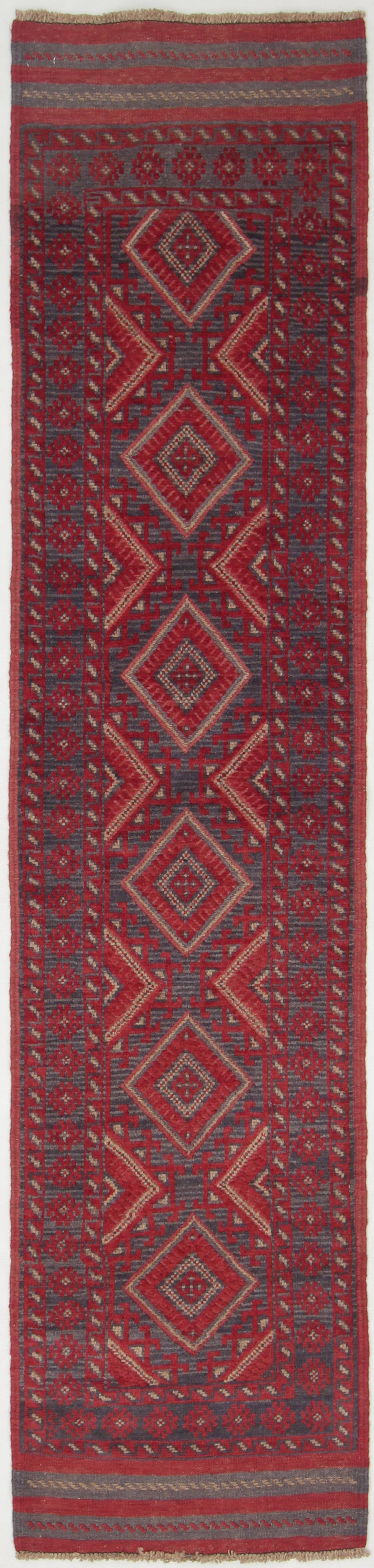 2' 6" X 9'  Multy Handmade Mashwani Afghan Rug Runner