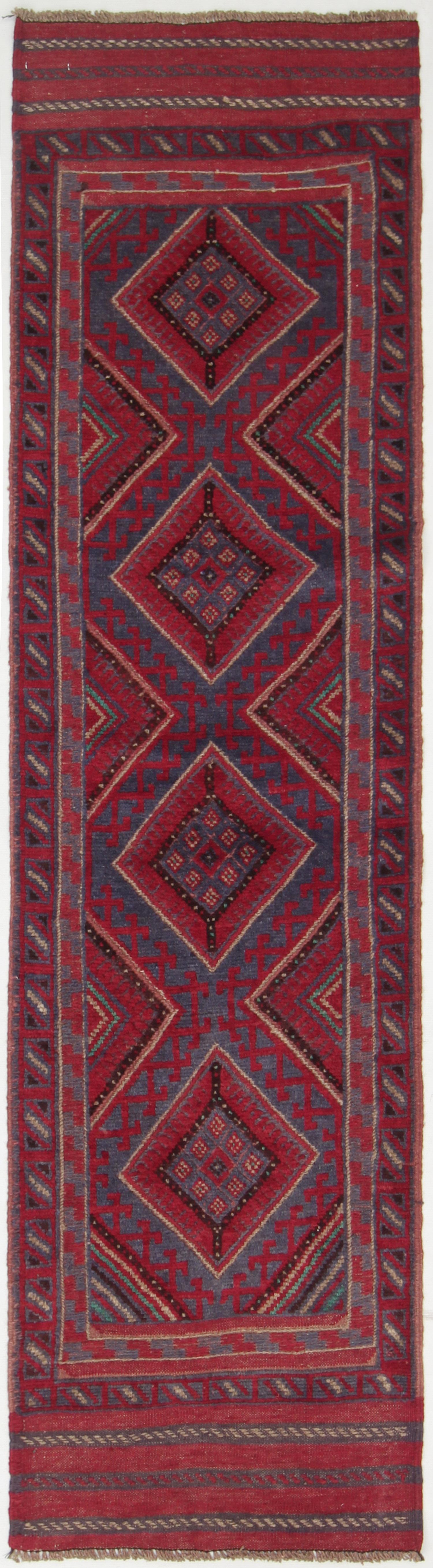 2' 6" x 8'  Multy Handmade Mashwani Afghan Rug Runner