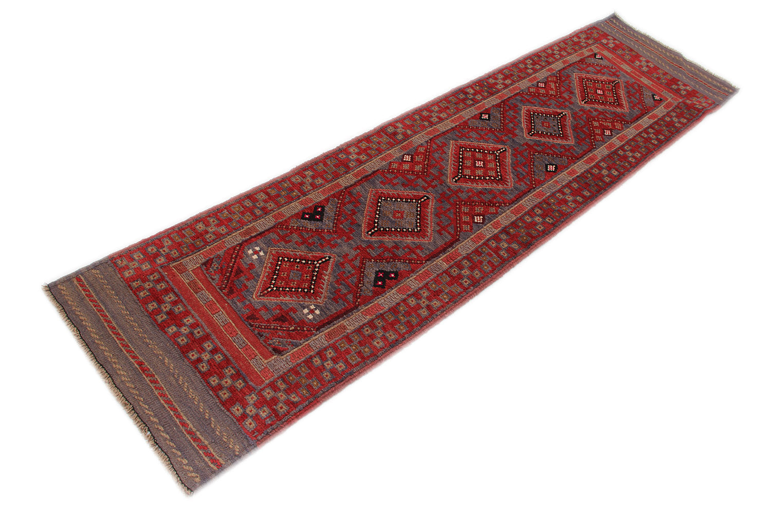 2' 6" x 8'  Multy Handmade Mashwani Afghan Rug Runner