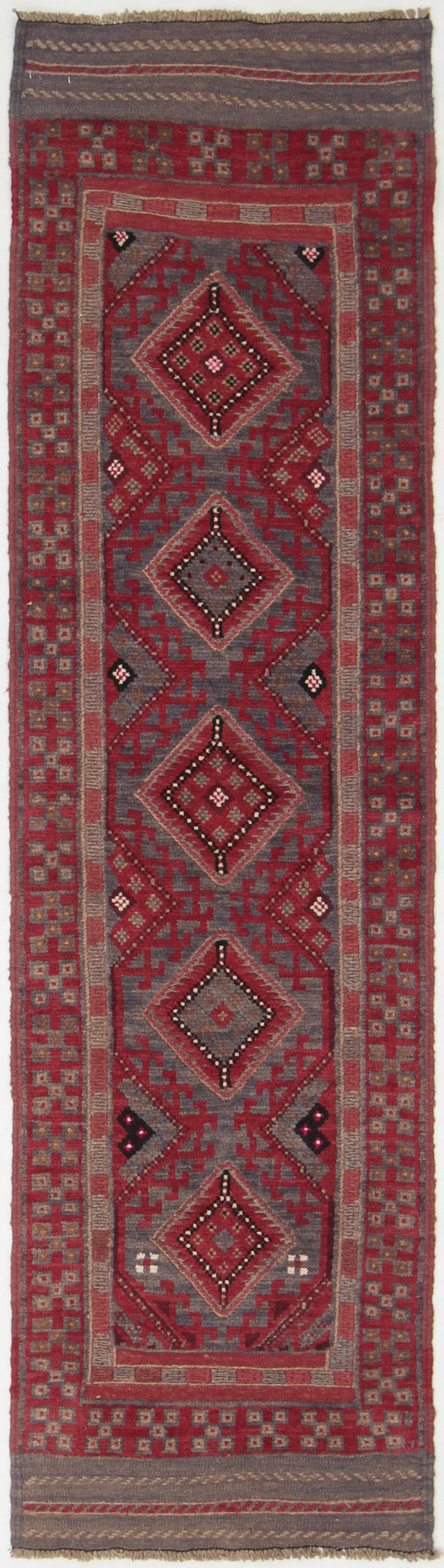 2' 6" x 8'  Multy Handmade Mashwani Afghan Rug Runner