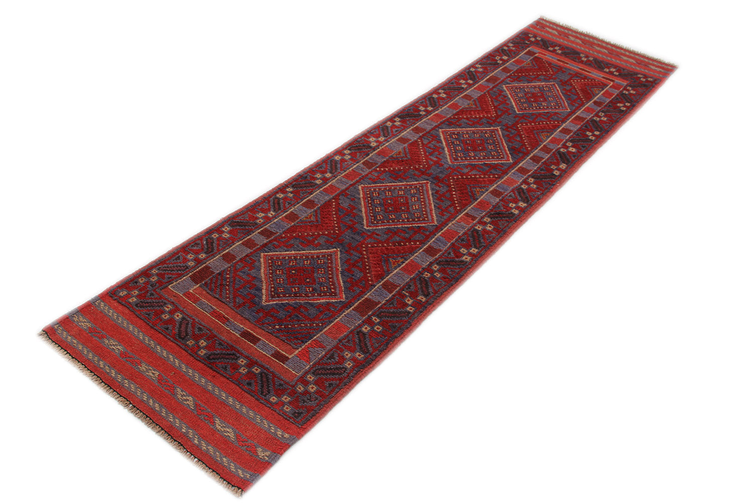 2' 6" x 8'  Multy Handmade Mashwani Afghan Rug Runner