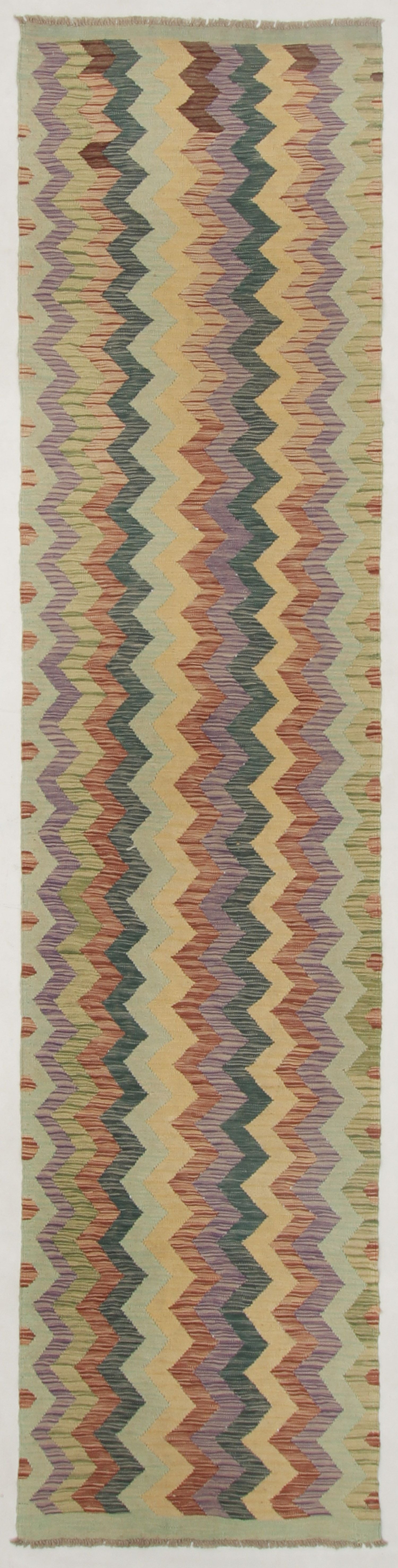 3' X 12'  Multy Handmade Veggie Dye Kilim Rug Runner