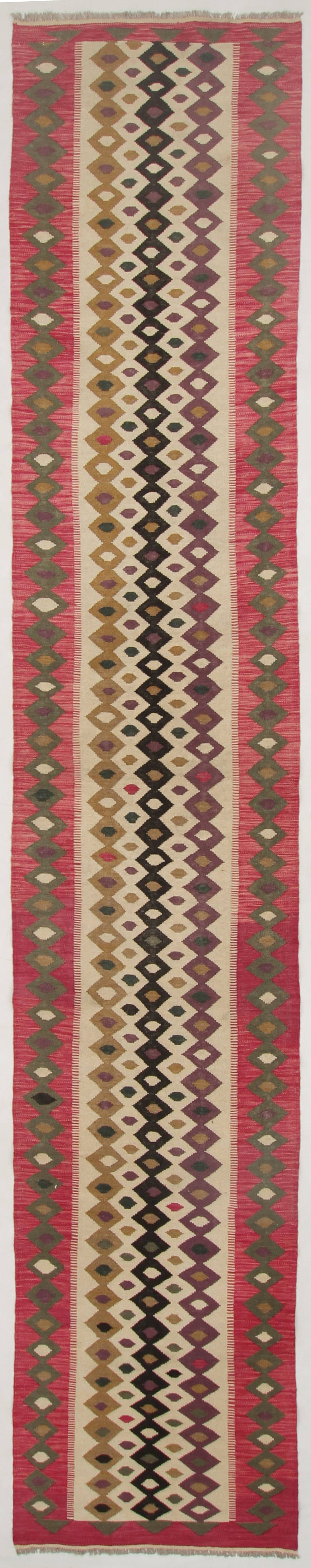 3' X 16' 4"  Multy Handmade Veggie Dye Kilim Rug Runner