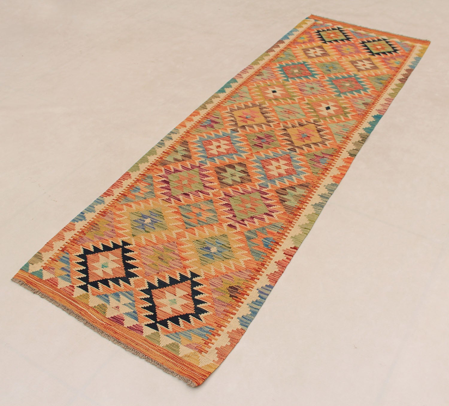 2' 6" x 8'  Multy Handmade Veggie Dye Kilim Rug Runner