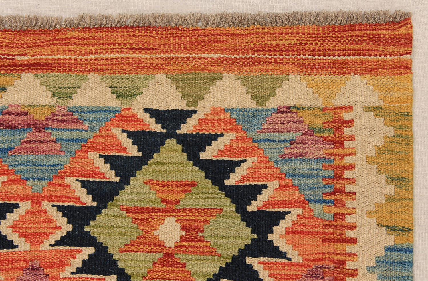 2' 6" x 8'  Multy Handmade Veggie Dye Kilim Rug Runner