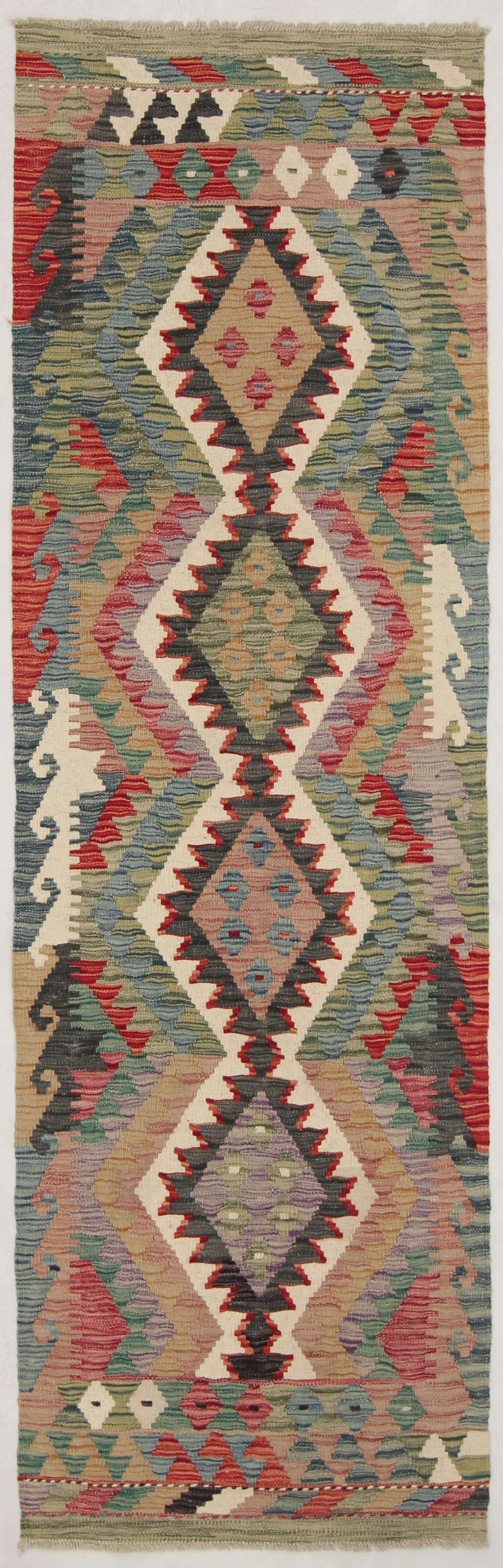 2' 6" x 8'  Multy Handmade Veggie Dye Kilim Rug Runner