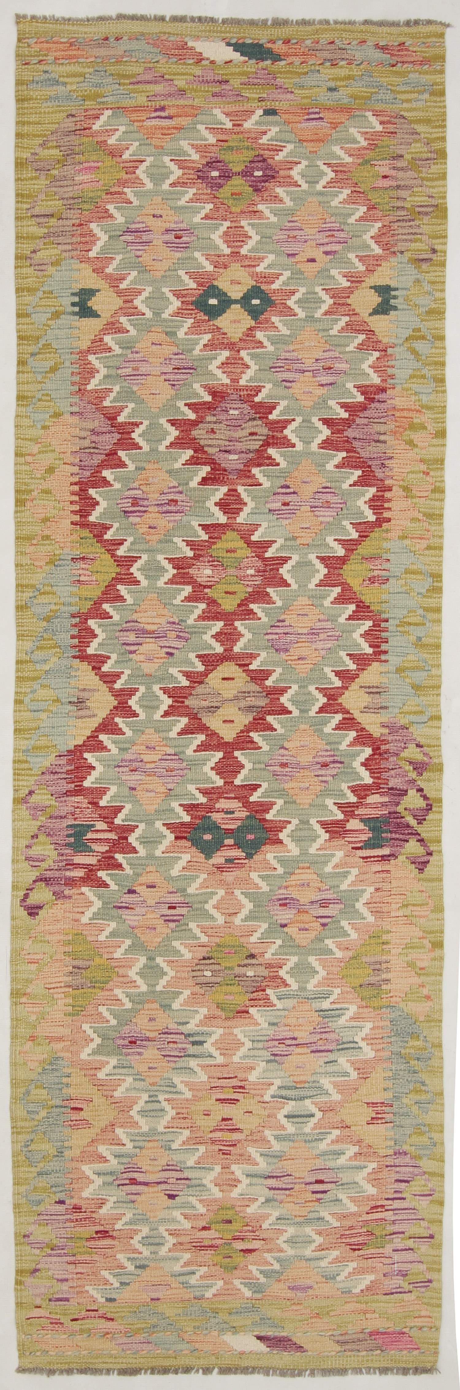 3' X 8'  Multy Handmade Veggie Dye Kilim Rug Runner