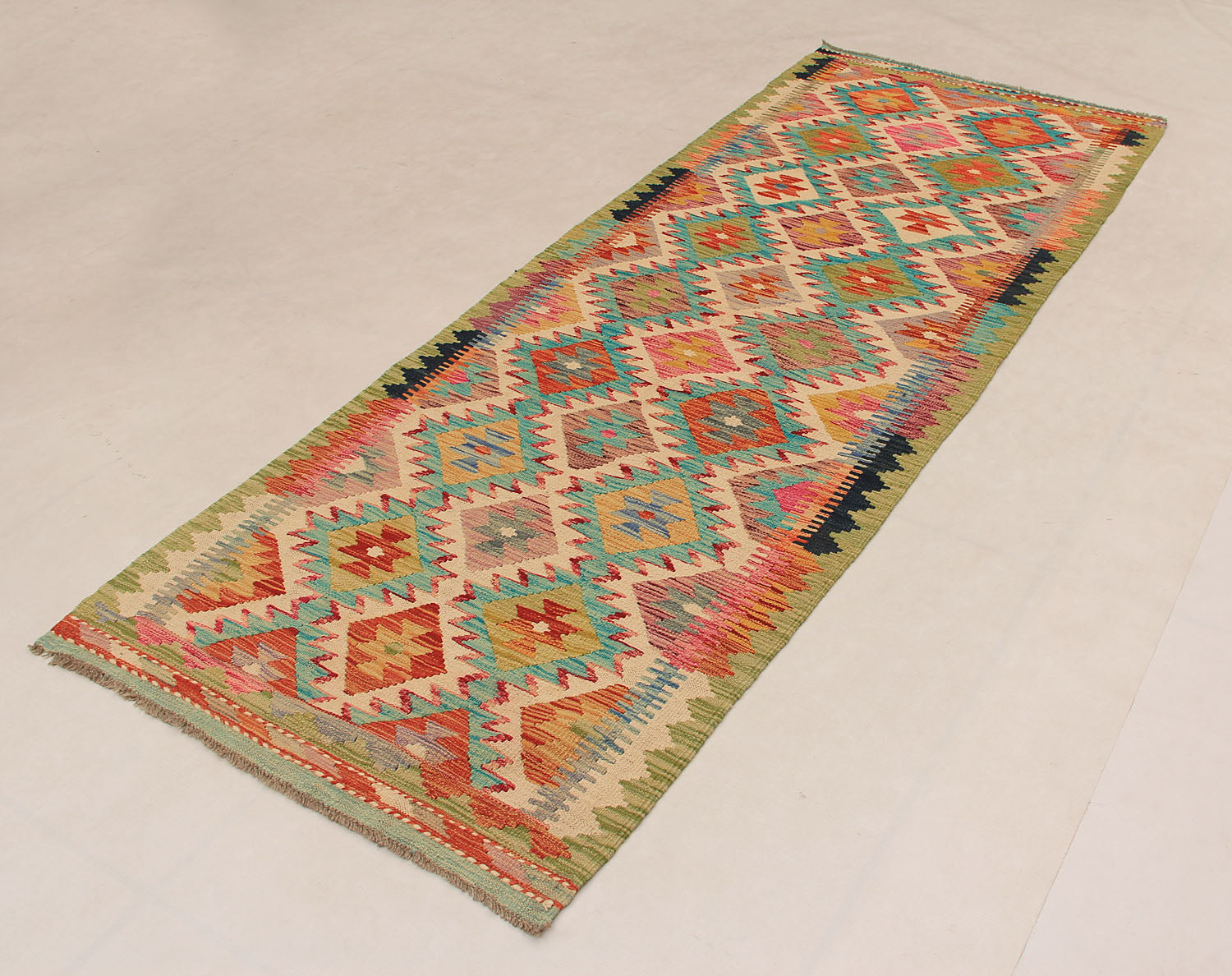 3' X 8'  Multy Handmade Veggie Dye Kilim Rug Runner