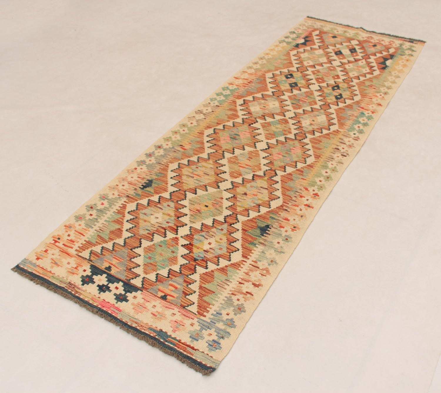 3' X 8'  Multy Handmade Veggie Dye Kilim Rug Runner