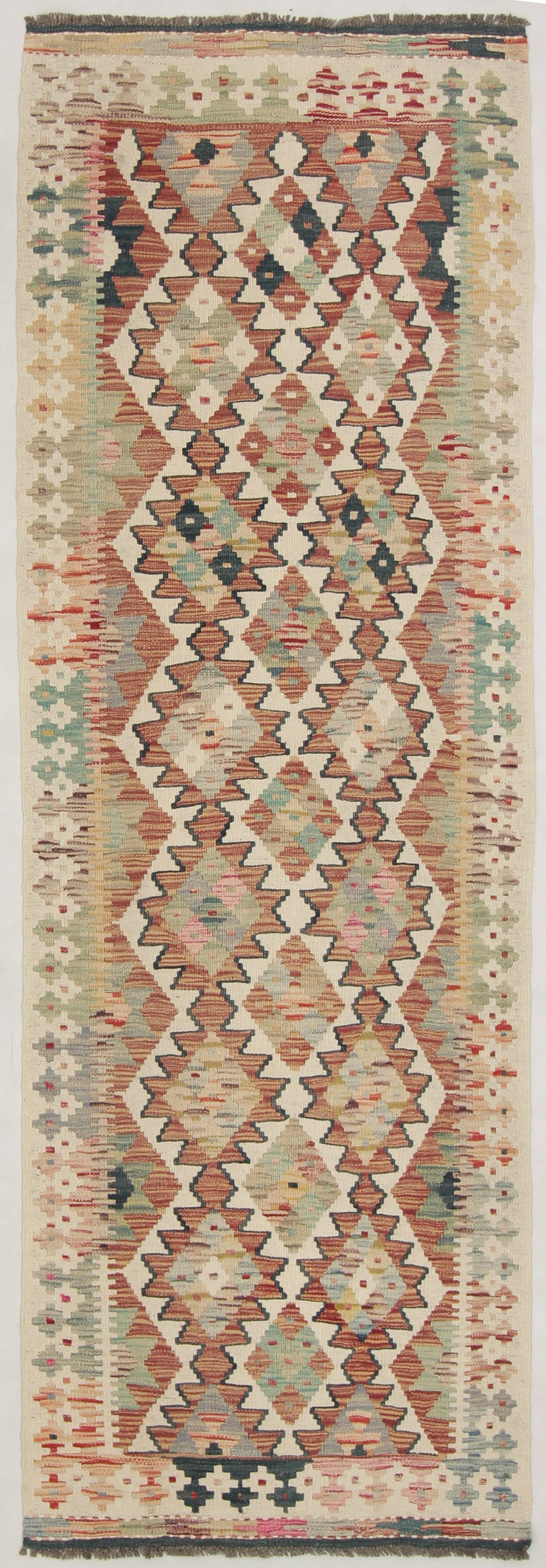 3' X 8'  Multy Handmade Veggie Dye Kilim Rug Runner
