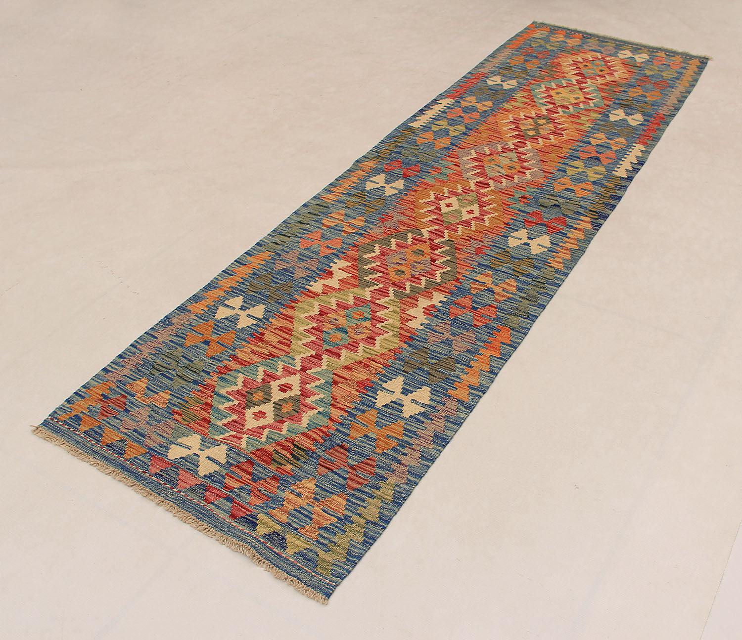 3' X 8'  Multy Handmade Veggie Dye Kilim Rug Runner