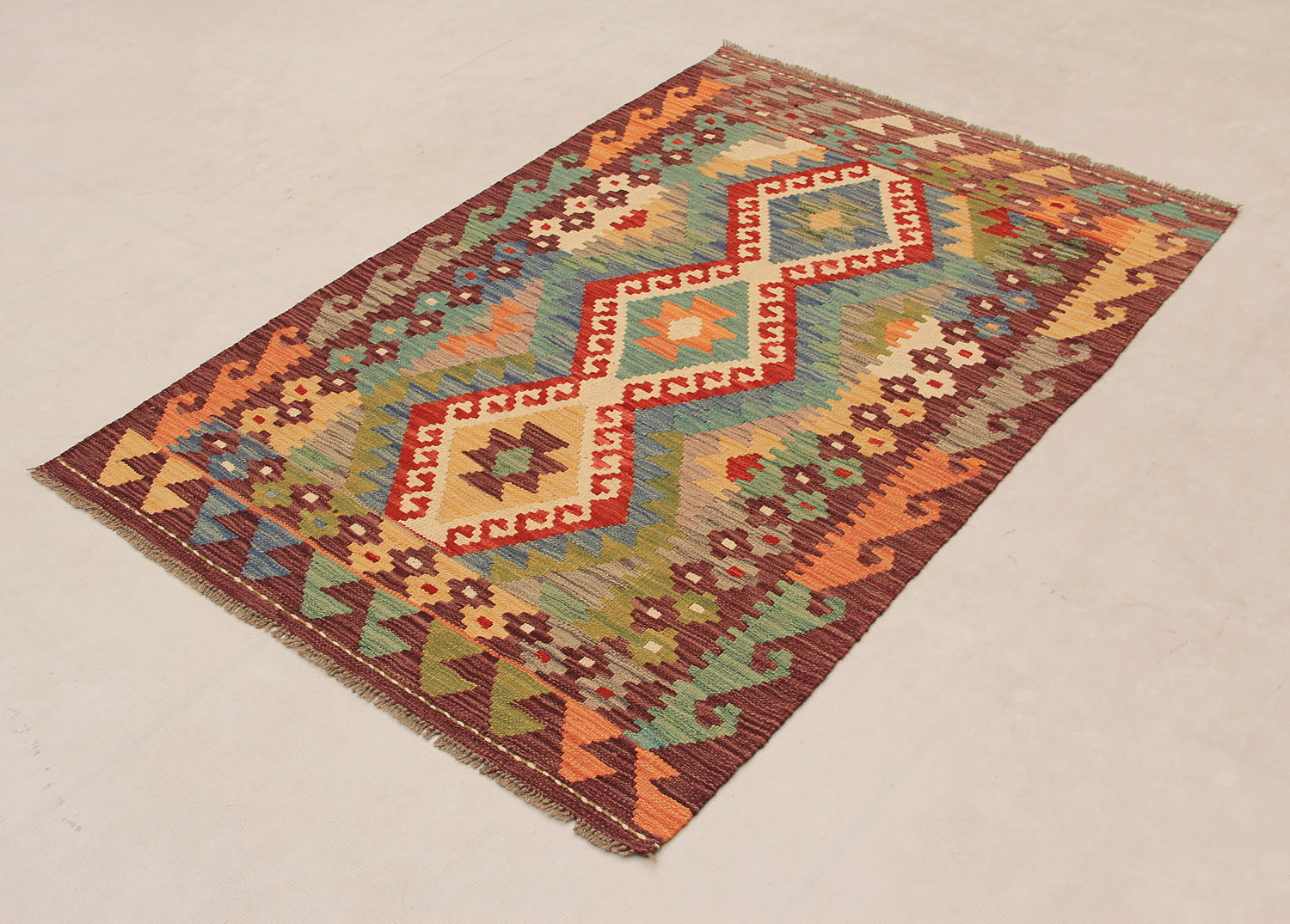 3' X 5'  Multy Handmade Veggie Dye Kilim Rug Rectangular