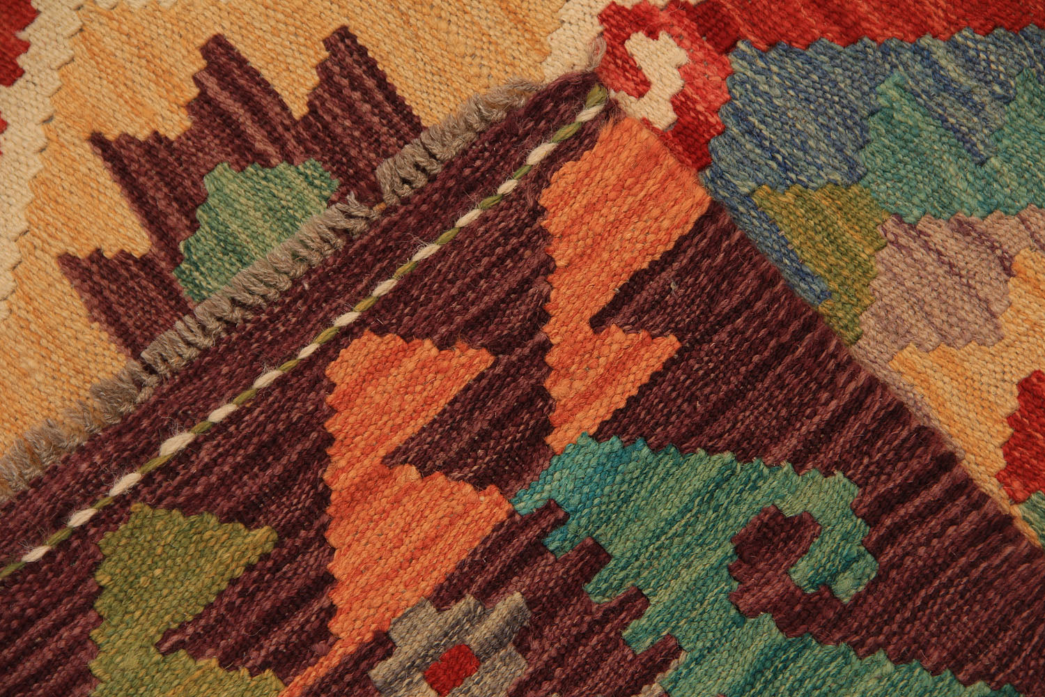 3' X 5'  Multy Handmade Veggie Dye Kilim Rug Rectangular