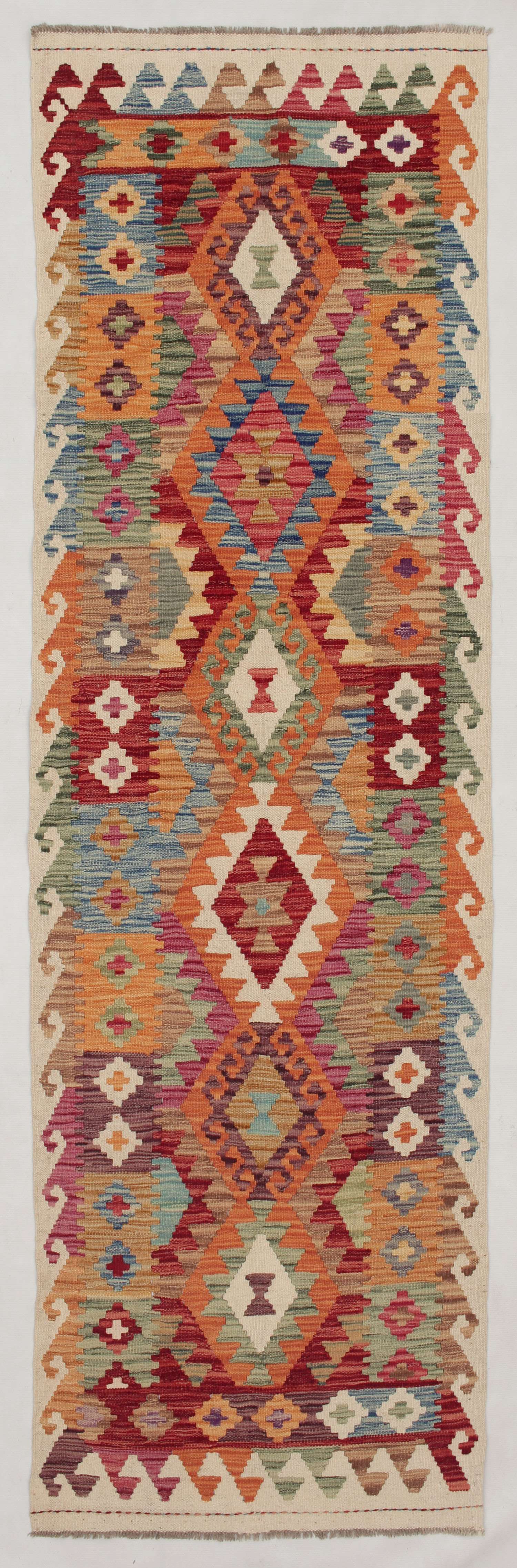 3' X 8'  Multy Handmade Veggie Dye Kilim Rug Runner