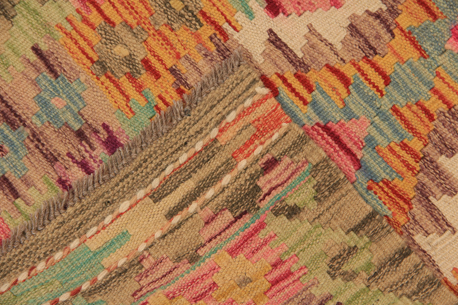 Multy Handmade Veggie Dye Kilim Rug Runner