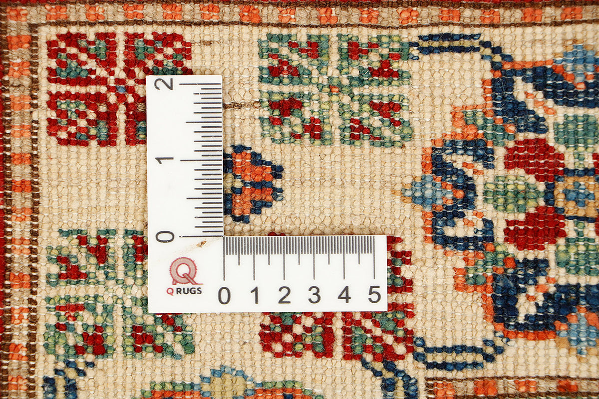 Authentic Red Kazak Hand Knotted Wool Rug 5' 6" X 8' Bold Geometric Design