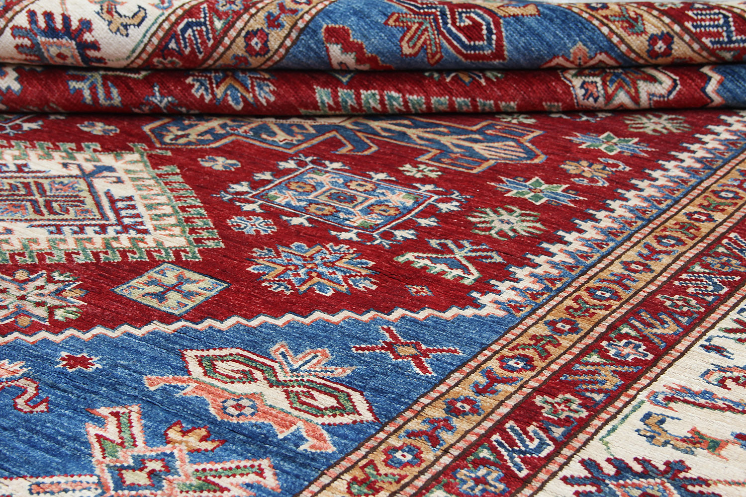 5' 6" X 8'  Red Handmade SUPREME KAZAK Rug Rectangular