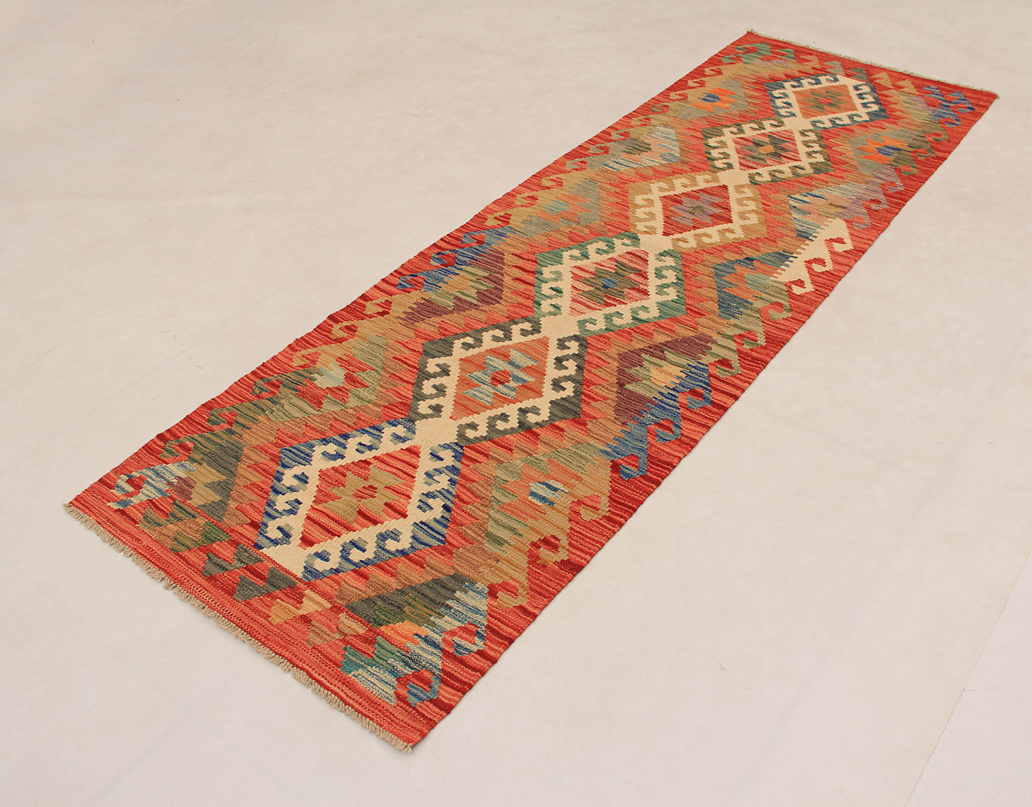 3' X 8'  Multy Handmade Veggie Dye Kilim Rug Runner