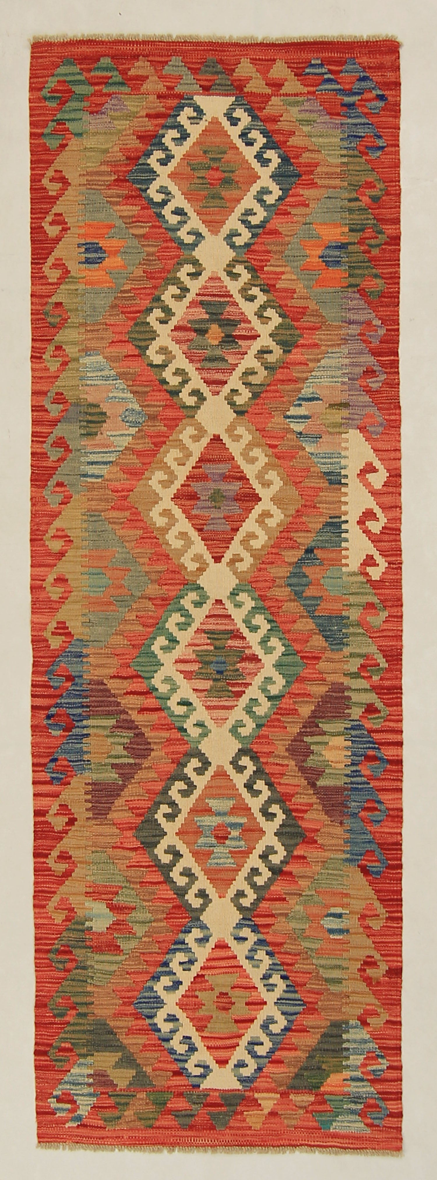 3' X 8'  Multy Handmade Veggie Dye Kilim Rug Runner