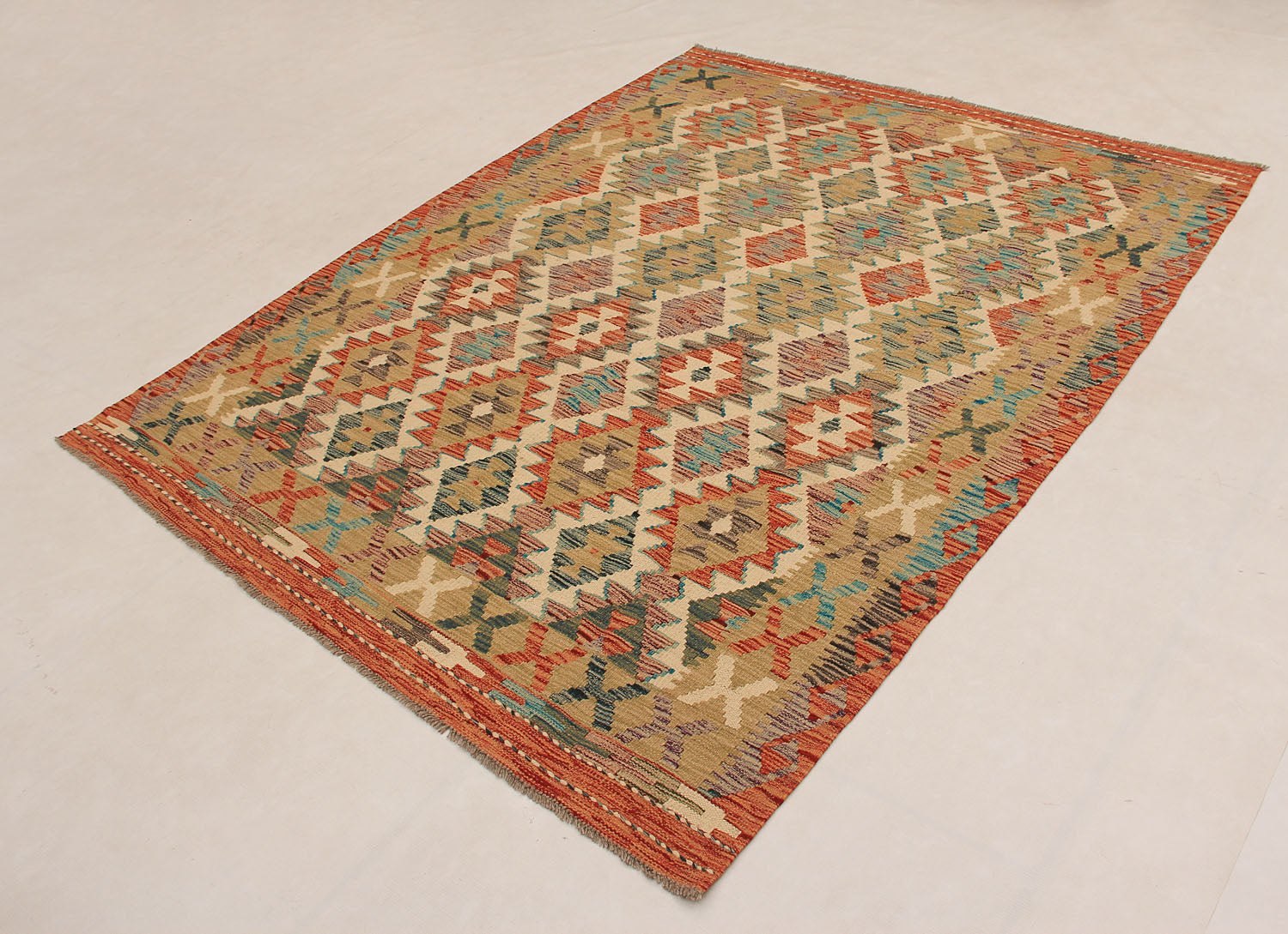 Multy Handmade Veggie Dye Kilim Rug Rectangular