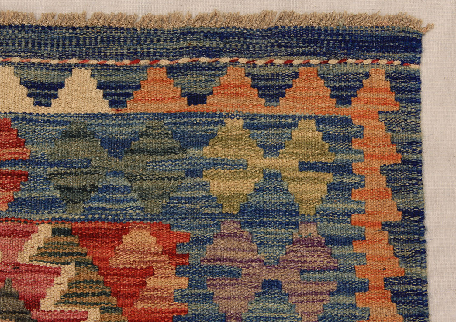 2' 6" X 9'  Multy Handmade Veggie Dye Kilim Rug Runner