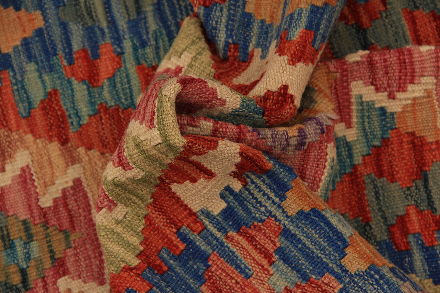 2' 6" X 9'  Multy Handmade Veggie Dye Kilim Rug Runner