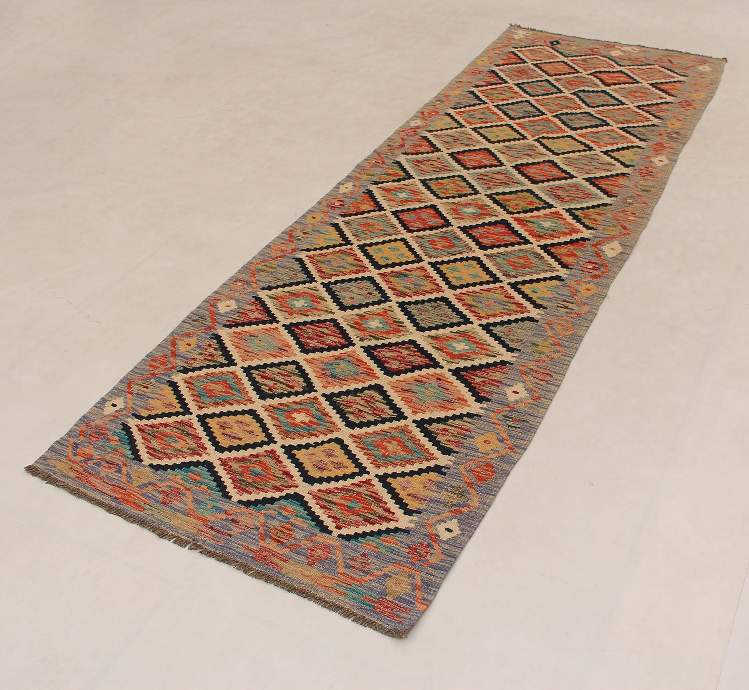3' X 8'  Multy Handmade Veggie Dye Kilim Rug Runner