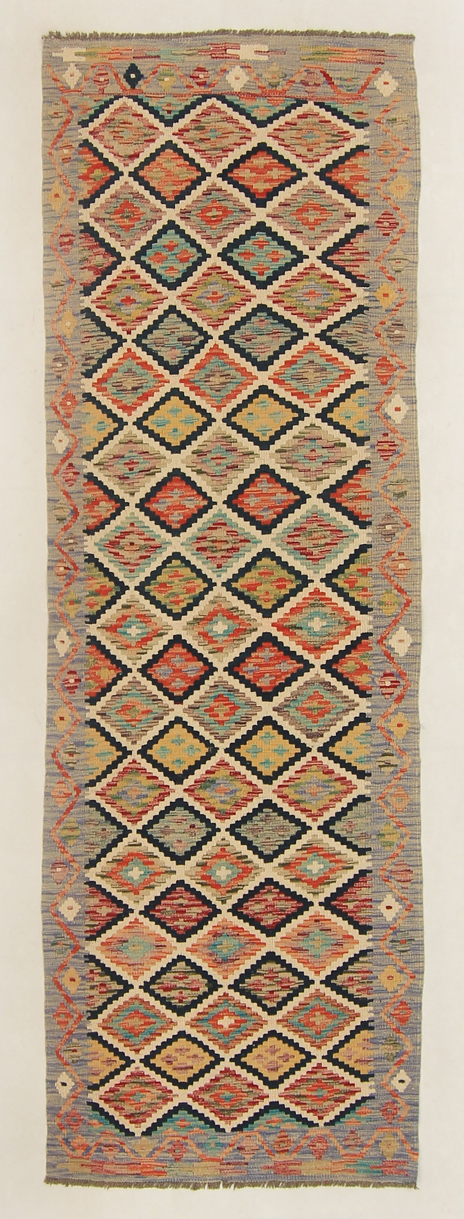 3' X 8'  Multy Handmade Veggie Dye Kilim Rug Runner