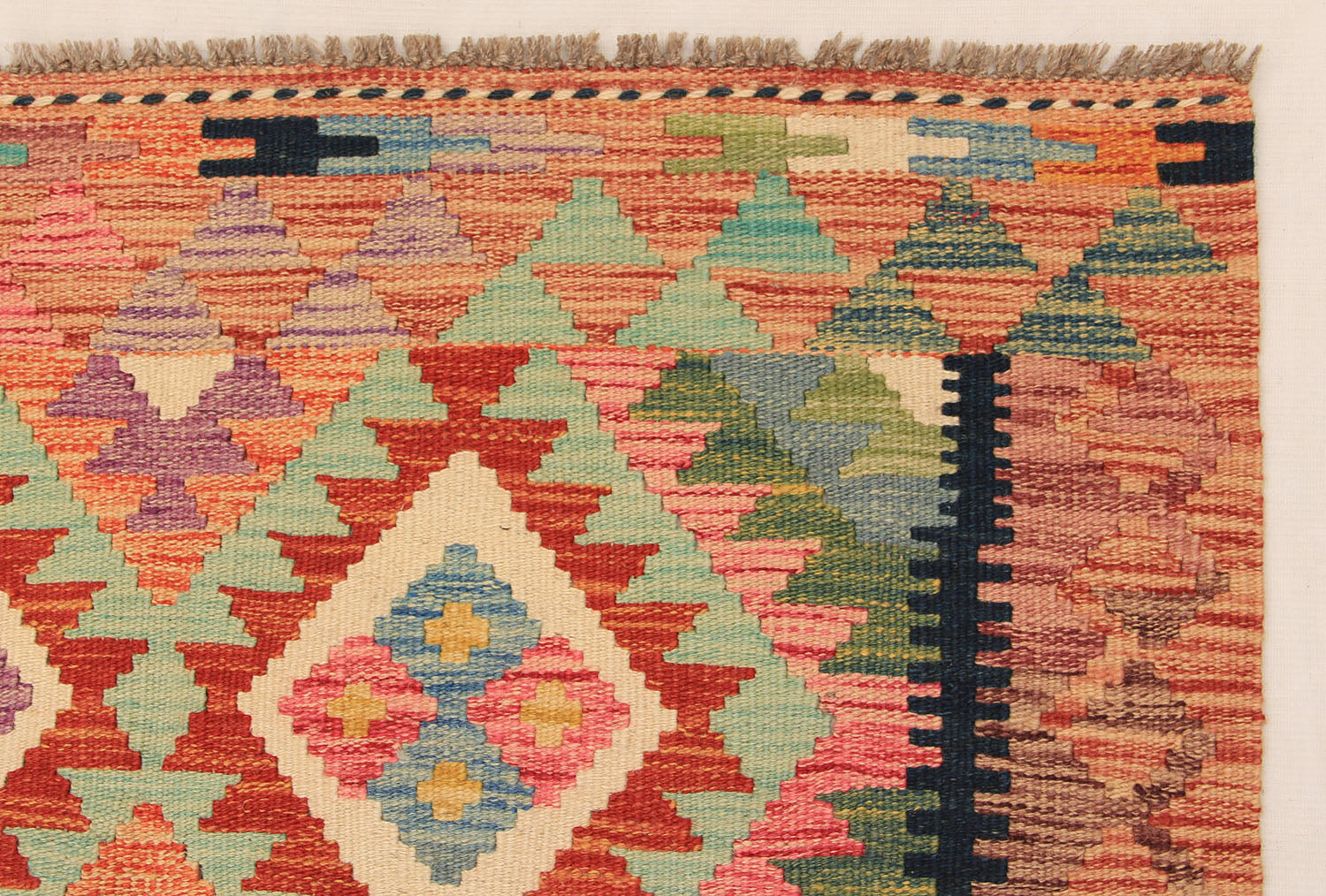Multy Handmade Veggie Dye Kilim Rug Runner