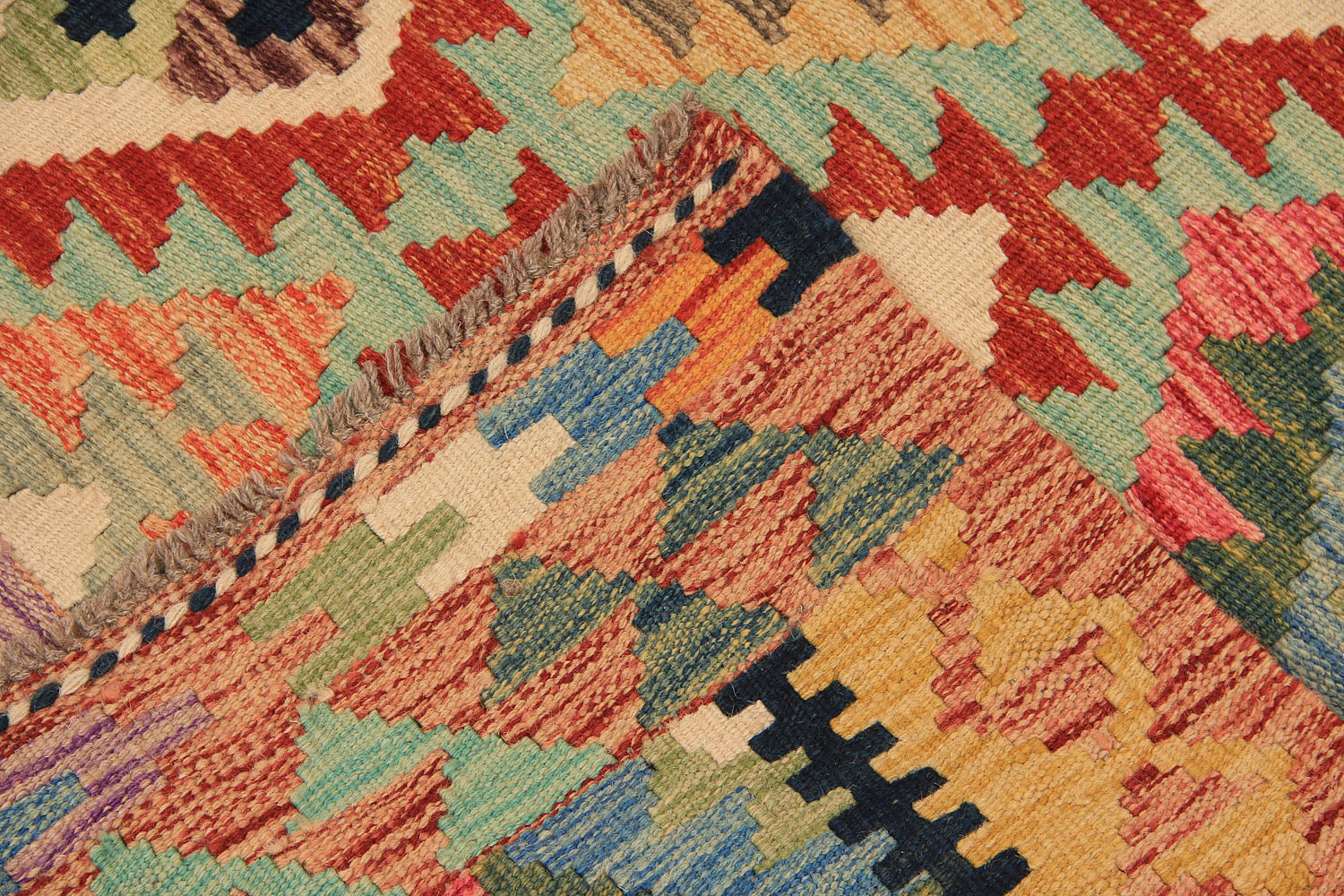 Multy Handmade Veggie Dye Kilim Rug Runner